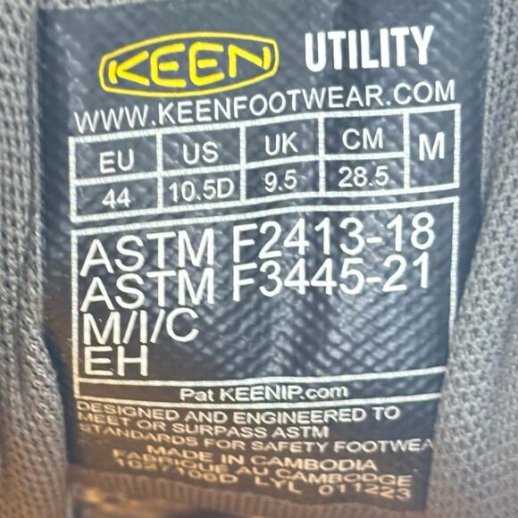 Keen Men's Utility Reno KBF Waterproof Comp Toe Lace Up Work Shoe Size 10.5 NEW - Picture 9 of 13